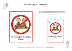 No Running On The Grass Cards